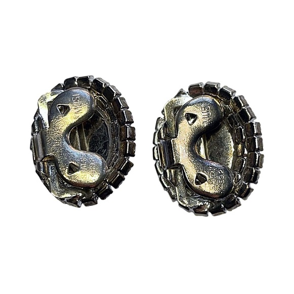 Elegant Silver and Pearl Crystal Stud Earrings! - Picture 2 of 2